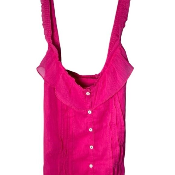 Abercrombie Fitch Medium Pink Tank Top Beach Tie Up Shirt Crop Vacation AF Light - Picture 6 of 10
